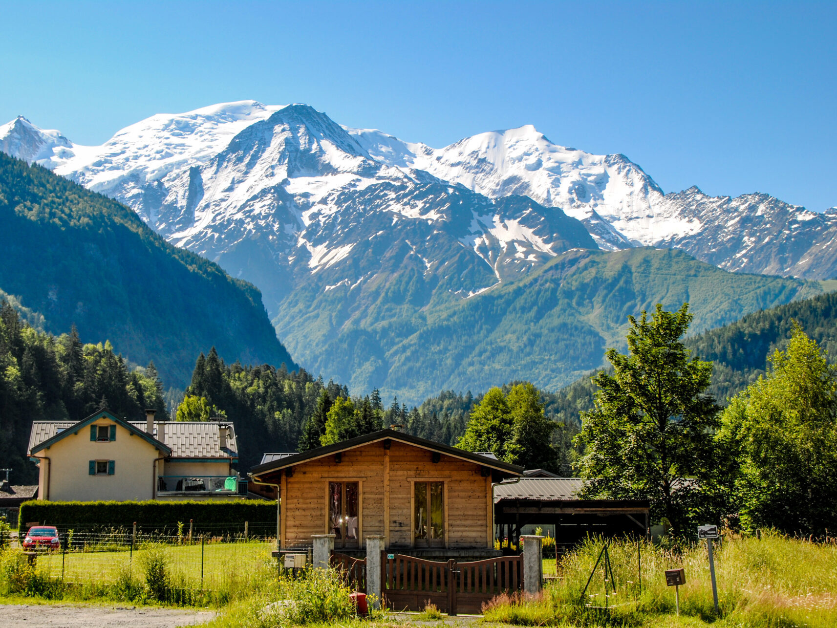 Servoz - Vue sur le Mont Blanc